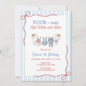 Invitation pour l'anniversaire d'une fille rouge b (Devant)