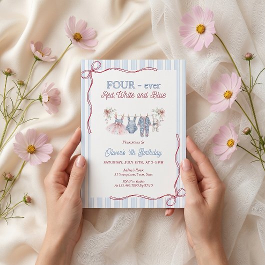 Invitation pour l'anniversaire d'une fille rouge b