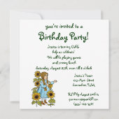 Invitation pour l'anniversaire d'une fille sur le (Dos)