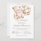 Invitation pour l'arrivée de bébé ourson avec ball (Devant)