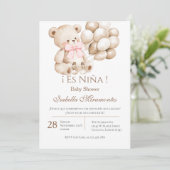 Invitation pour l'arrivée de bébé ourson avec ball (Debout devant)