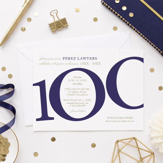Invitation pour le 100e anniversaire de l'entrepri