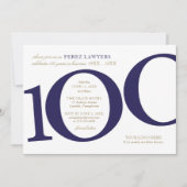 Invitation pour le 100e anniversaire de l'entrepri (Devant)