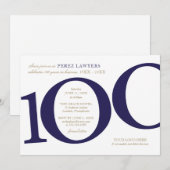 Invitation pour le 100e anniversaire d'entreprise (Devant / Derrière)