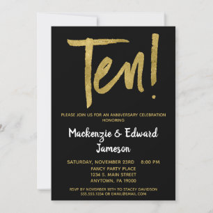 Invitation pour le 10e anniversaire de mariage Bla