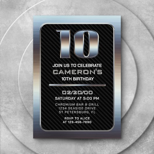 Invitation pour le 10e anniversaire du garçon