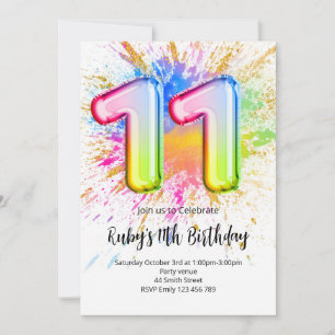 Invitation pour le 11e anniversaire de Rainbow