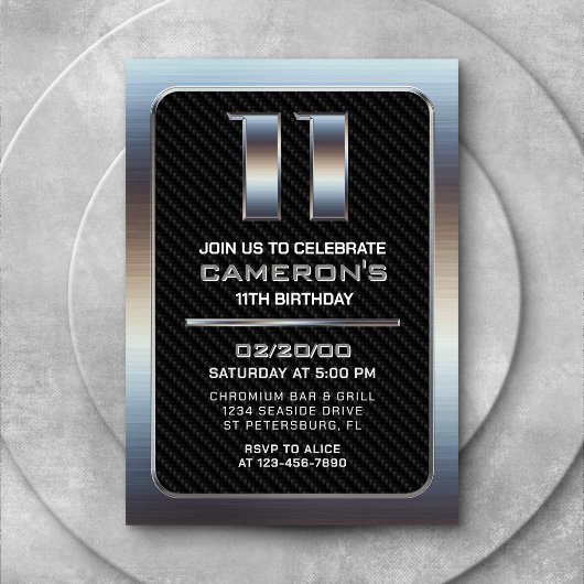 Invitation pour le 11e anniversaire du garçon