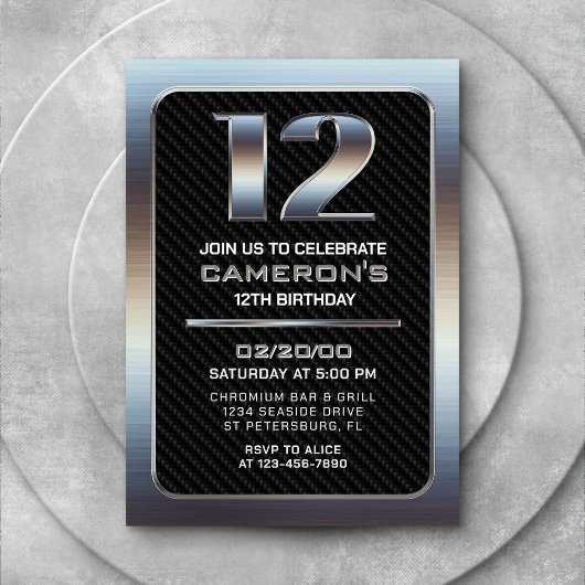 Invitation pour le 12e anniversaire du garçon