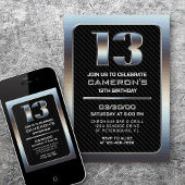 Invitation pour le 13e anniversaire du garçon