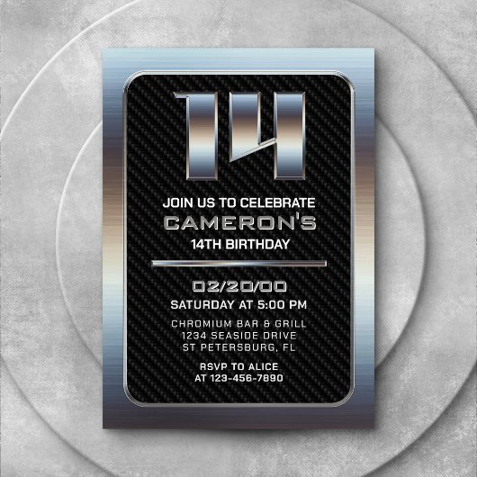 Invitation pour le 14e anniversaire du garçon