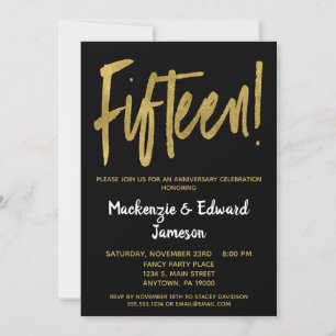 Invitation pour le 15e anniversaire de mariage Bla