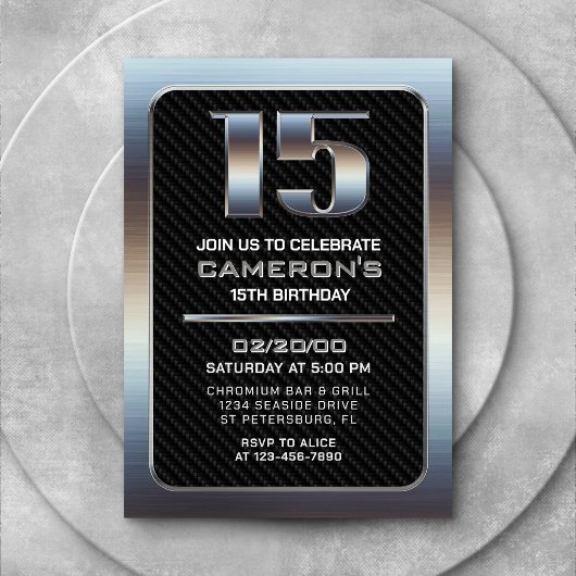 Invitation pour le 15e anniversaire du garçon
