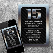 Invitation pour le 15e anniversaire du garçon