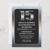 Invitation pour le 15e anniversaire du garçon (Devant)