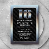 Invitation pour le 16e anniversaire du garçon