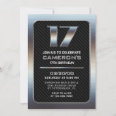 Invitation pour le 17e anniversaire du garçon (Devant)