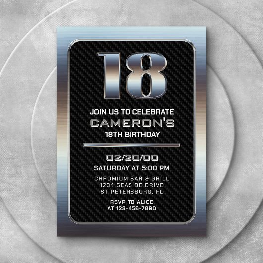 Invitation pour le 18e anniversaire du garçon