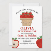 Invitation pour le 1er anniversaire Apple Bushel o (Devant)