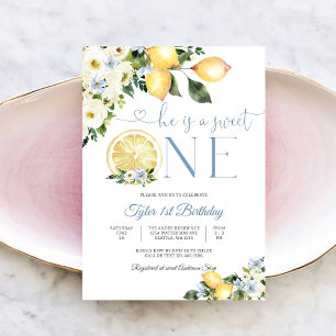 Invitation pour le 1er anniversaire au thème flora