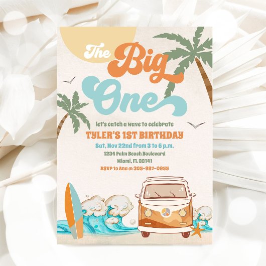 Invitation pour le 1er anniversaire Beach Surf