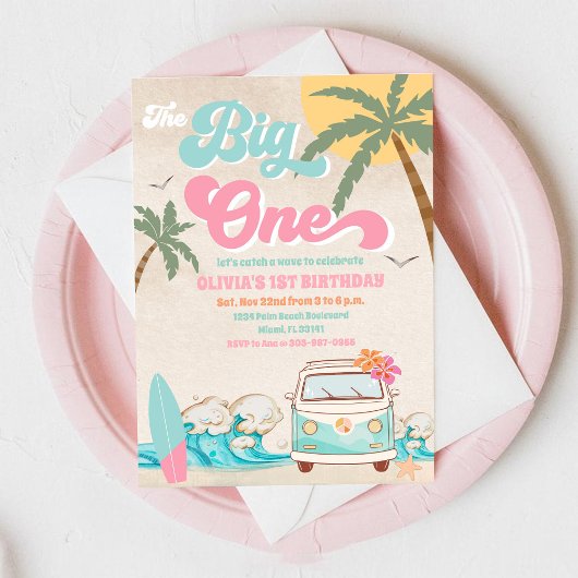Invitation pour le 1er anniversaire Beach Surf