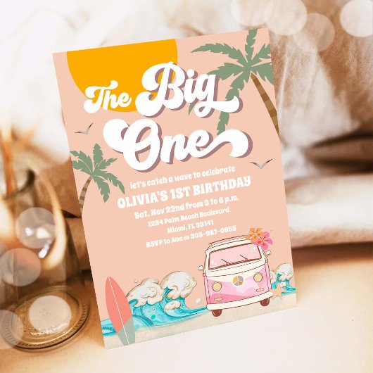 Invitation pour le 1er anniversaire Beach Surf