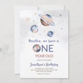 Invitation pour le 1er anniversaire dans l'espace (Devant)