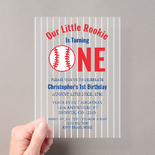 Invitation pour le 1er anniversaire de baseball po