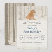 Invitation pour le 1er anniversaire de Bear Birch (Devant / Derrière)