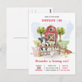 Invitation pour le 1er anniversaire de bébé à la c (Devant / Derrière)