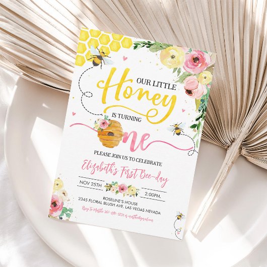 Invitation pour le 1er anniversaire de Bébé Abeill