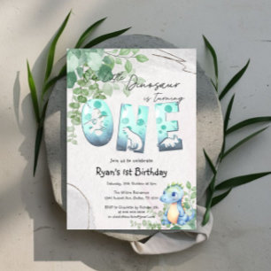 Invitation pour le 1er anniversaire de bébé dinosa