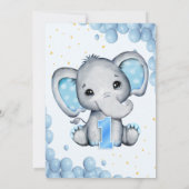 Invitation pour le 1er anniversaire de bébé élépha (Dos)