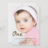 Invitation pour le 1er Anniversaire de Bébé Fille (Devant)