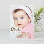Invitation pour le 1er Anniversaire de Bébé Fille (Debout devant)