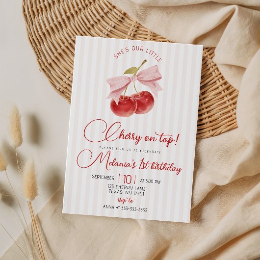 Invitation pour le 1er anniversaire de Cherry on T