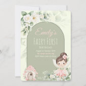 Invitation pour le 1er anniversaire de Fée Fleur M (Devant)