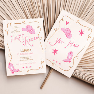 Invitation pour le 1er anniversaire de fille Cowgi