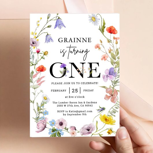 Invitation pour le 1er anniversaire de fille thème