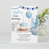 Invitation pour le 1er anniversaire de garçon - Mo (Debout devant)