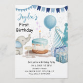 Invitation pour le 1er anniversaire de garçon - Mo (Devant)