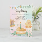Invitation pour le 1er anniversaire de garçon - Mo (Debout devant)