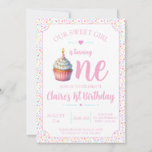 Invitation pour le 1er anniversaire de la douce pe