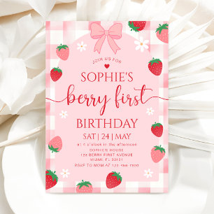 Invitation pour le 1er anniversaire de la fraise B