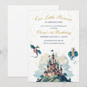 Invitation pour le 1er anniversaire de la princess (Devant / Derrière)