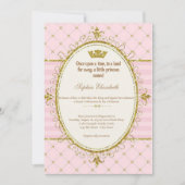 Invitation pour le 1er anniversaire de la princess (Devant)