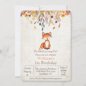 Invitation pour le 1er anniversaire de Little Fox (Devant)