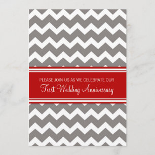 Invitation pour le 1er anniversaire de mariage Red