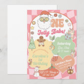 Invitation pour le 1er anniversaire de Noël d'une  (Devant / Derrière)